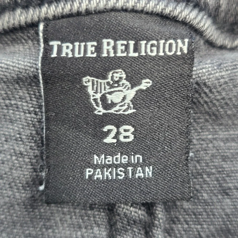True Religion‎ Geno Men's Relaxed Slim Jeans Black Distressed 28